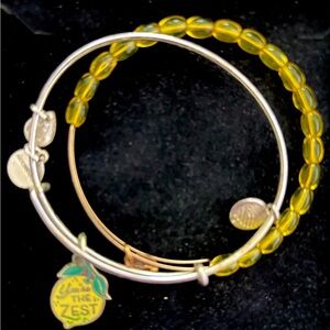 ALEX AND ANI RETIRED Silver and Yellow YOU’RE THE ZEST Beaded NWO Charm Bracelet
